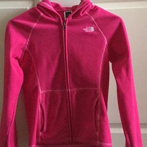 Girls pink North Face jacket size 10/12